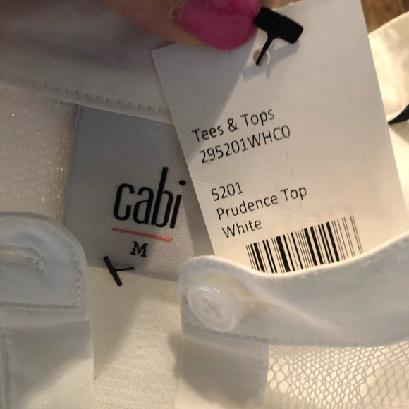 NWT  CAbi Prudence Lace White Top - Picture 8 of 11